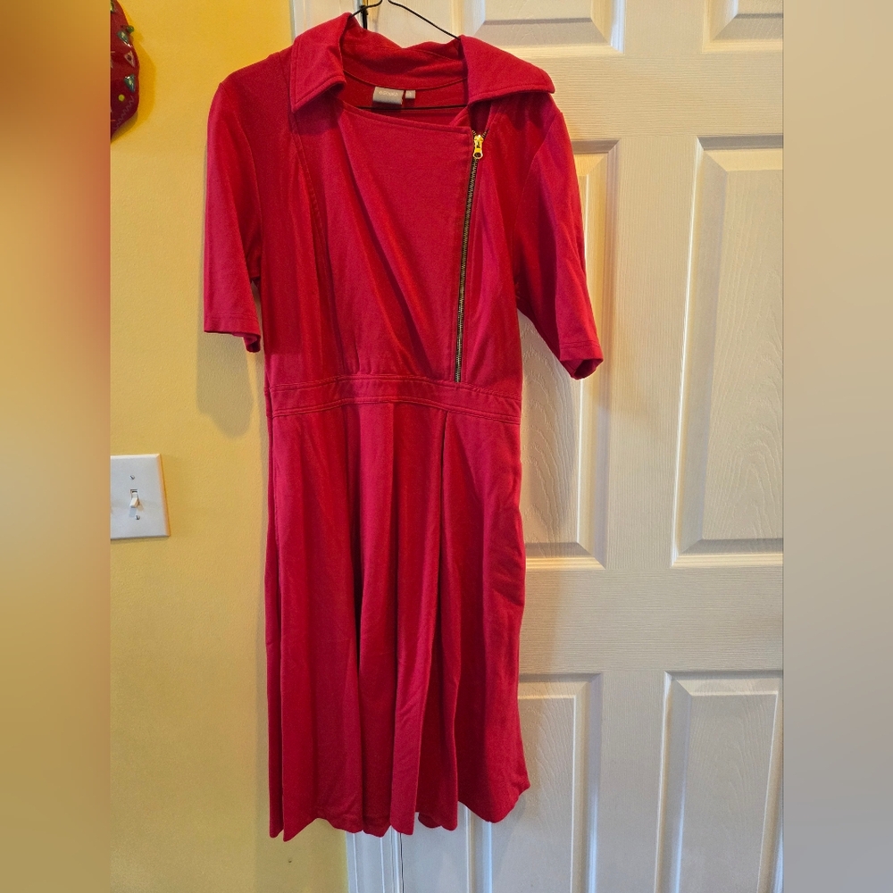 EShakti Red Women's Moto Dress